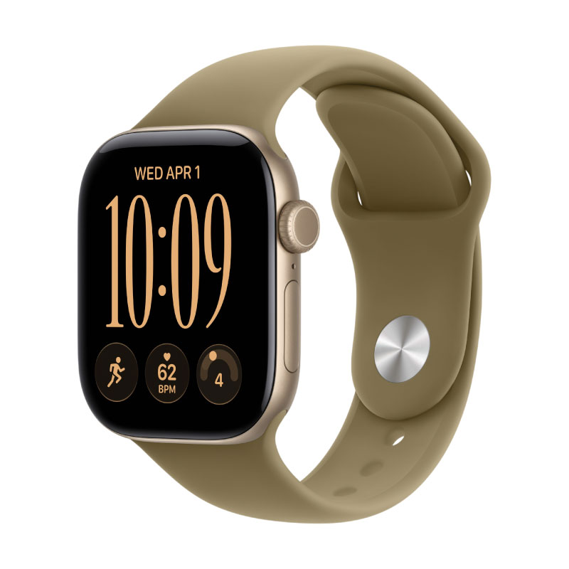 Apple Watch Series 12, 42 mm, Light Gold Aluminum Olive Sport Band M/L